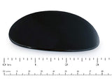 Parcelona French Oval Wide Large Set of 2 Tortoise Shell Brown and Black Celluloid Automatic Hair Clip Barrette for Girls
