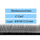 8-12mm available,Grafting YY Design Volume Eye Lashes Extensions Thick Soft W Shape Individual False Eyelashes Makeup Tools (9mm)