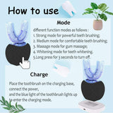 Ultrasonic Toothbrush, Automatic Toothbrush 360° Electric Sonic Toothbrush Teeth Whitening Kit with LED Light, Mayeec Black Electric Toothbrush Teeth Whitening