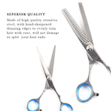 Professional Hair Cutting Scissors Thinning Teeth Shears with Carbon Comb Set Stainless Steel 6.5 inch Razor Edge Haircut Shears Kit for Home, Salon, Barber