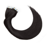 S-noilite Rooted Tape in Human Hair Extension for Women Glue in Remy Human Hair Piece Seamless Skin Weft Invisible Double Tape Full Head Straight 40Pcs 100Gram (22Inch #1B Natural Black)
