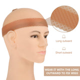 12 Pieces Silicone Wig Grip Band Transparent Silicone Wig Headband Sweat-proof Seamless Wig Band with Stretchy Nylon Wig Caps Stocking Wig Caps for Wigs Sports Yoga (Eye-catching Colors)