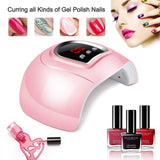UV LED Nail Lamp 54W, Senignol Nail Dryer Gel Polish Light, UV Nail Light with 3 Timer Setting, Nail Polish Curing Gel LED Dryer, Including Nail Art Tools Set, Automatic Sensor, LCD Display (Pink)