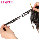 4 Packs 8 Inch Spring Twist Braiding Hair Crochet Braids Bomb Spring Twist Crochet Hair Fluffy Twist Hair Jamaican Bounce Synthetic Hair Extensions(T1B/350#)