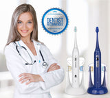 Pursonic S430 SmartSeries Electronic Power Rechargeable Sonic Toothbrush, 12 Brush Heads Included, Red
