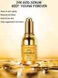 Gold Foil Essence to Shrink Big Pores 24K Gold Hexapeptide Stock Solution, JUYOU 24K GOLD SERUM, 99.9% Pure Gold SERUM, Suitable for All Skin Type (1Pack, 24K Gold SERUM)