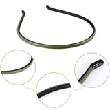 14 Pieces Simple Leather Covered Headbands 5 mm Wide Solid Skinny Leather Hair Band Plastic Hair Loop Hair Accessories for Women and Girls, 7 Colors