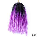 Yisimei Spring Twist Hair Ombre Color 3PCS/Lot Spring Twist Crochet Hair 18 Colors Avaliable Hight Temperature Fiber Hair Extensions (8“ 3PCS/Lot, C5)
