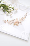 Denifery Crystal Bridal Hair Piece Bridal Hair Accessories Bridal Hair Comb Wedding Headpiece Wedding Hair Piece Wedding Hair Accessories (Rose Gold)