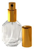 Riverrun Perfume Atomizer, Faceted Glass Bottle, Gold Sprayer 1/2 oz 15ml (Set of 3)
