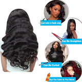 YAVVE U Part Human Hair Wig Brazilian U Part Wig Body Wave for Black Women Human Hair 100% Virgin Body Wave U Part Wig Human Hair 150% Density Natural Black Color (22 Inch U Part Wig)