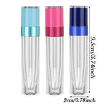 RONRONS 15 Pieces 8ml/0.27oz Round Lipstick Refillable Container with Ring Cosmetic Toiletry Empty Plastic Lip Gloss Tubes Lip Balm Bottle Lip Glaze Makeup Tool for DIY Sample Vials Liquid, Rose Red