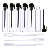 120Pcs 2Ml Mini Cute Empty Glass Perfume Essential Oils Sample Vials Bottles with Black Plastic Rod Caps Glass Vials Sample Dropper Bottle for Essential Oils Aromatherapy (120Pcs 2Ml Black Plastic Rod