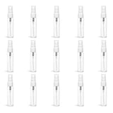 MagnaKoys 5 ml Perfume Cologne Clear Glass Vials w/White Clear Sprayers and Clear Overcaps (3" tall- 15 pcs. Vial Sprayers)