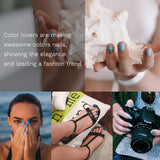 AwsmColor Gel Nail Polish Set, Tranquil Teal Color LED Soak Off Nail Gel Polish Kit Green Blue White Color Nail Art 6 Bottles 8ML Texture Gels Gift for Women Girl 2020 Nail Colors Design