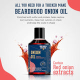 Beardhood Onion Oil with Redensyl for Hair Growth and Anti Hairfall - 20% Red Onion Extract, For Men & Women, Mineral Oil & Paraben Free, 250ml