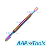 AAProTools Cuticle Pusher Remover with Nipper Colorful Stainless Steel manicuring Nail Art Tool Set