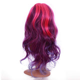 S-noilite Ombre Pink Blue Purple Cosplay Costume Wigs 24inch Long Wavy Heat Resistant Synthetic Hair Colorful Halloween Party Full Wig with Bangs for Women