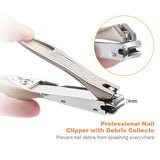 2 Pack Nail Clippers, Zinc Alloy Stainless Steel Nail Cutters, Cutting Force Fingernail Clipper and 4mm Wide Jaw Thicker Toenail Clipper, Ergonomic Design Nail Trimmer for Adults, Kids, Elderly