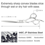 Univinlions 6 Inch Left-handed Hair Cutting Scissors, Professional Barber Hair Trimming Styling Shears for Solon, Stylists, Hairdresser, Women, and Men, 440C Premium-grade Japanese Steel