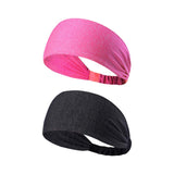 GonHui Headbands for Men Women Sport Headbands Elastic Sweatbands for Workout Running Sports Travel Fitness Cycling (Dark gray &Rose red)