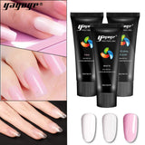 Yayoge Nail Builder Gel Kit with Lamp 60ml Pink Nail Extension Gel with Pink 6W White LED UV Nail Lamp and Manicure Tools for Nail Extension Nail Art DIY Salon and at Home (Pink Pink)