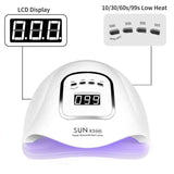 UV Gel Nail Lamp,150W UV Nail Dryer LED Light for Gel Polish-4 Timers Professional Nail Art Accessories,Curing Gel Toe Nails,White,1PK