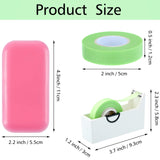 10 Rolls Eyelash Extension Tape Breathable Lash Tape Beauty Eyelash Tape Fabric Tape, 2 Pieces Silicone Eyelash Pad with Tape Cutter Dispenser for Eyelash Extension Supply (Pink, Green)