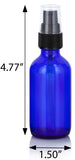 2 oz Cobalt Blue Glass Boston Round Treatment Pump Bottle (10 Pack) + Funnel