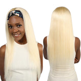 Dorabeauty Headband Wigs #613 Blonde Straight Human Hair Wigs With Scarf 150% Density Glueless Brazilian None Lace Wigs For Black Women(12 Inch)