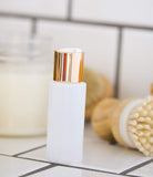 2 oz Clear Natural Refillable Plastic Squeeze Bottle with Gold Metal Disc Cap Top - (6 Pack)
