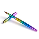KEMEISI UV Rainbow 100% Kolinsky Sable hair Brushes Acrylic Nail Brush Professional UV GEL Nail Art Tool Round Shape for Manicure Powder Pedicure metal handle with lid #2,#4,#6,#8,#10,#12,#14 (#08)