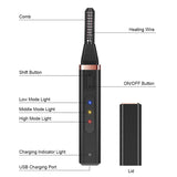 Heated Eyelash Curler for Women Long Lasting Curl Eye Tools Quick Heating Electric Eyelash Curler USB Rechargeable Portable Electronic Eye Lashes Curler