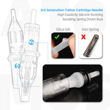 Tattoo Cartridge Needles, ATOMUS 20pcs 1RL 3RL 5RL 7RL 9RL 11RL Round Liner Disposable Sterilized Tattoo Needlefor Pen Rotary Machine Tattoo Supplies (20pcs 9RL)