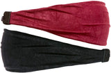 Hipsy Adjustable & Stretchy Crushed Xflex Wide Headbands for Women Girls & Teens