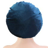 2pcs/Set Durags and Bonnets Elastic Long Tail Velvet Doo rag Turban Sleep Cap Solid Color for Men Women