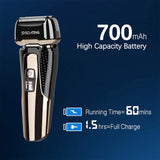 Men's 3D Floating Electric Shaver IPX7 Waterproof Quick Charge LCD Display Three Razor Head Wet Dry Qiuck Rechargeable Cordless Shavers,Cordless and USB Rechargeable