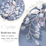 Cosydays Leaf Bride Wedding Hair Vine Silver Rhinestone Bridal Hair Piece Opal and Crystal Hair Accessories for Women and Girls