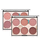 FantasyDay Pro 6 Colors Large Compact Powder Blush/Cheek Contouring Blusher Makeup Palette Contouring Kit #2