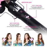 3 Barrel Curling Iron Hair Curler 25mm Quick Heated Ceramic Tourmaline Triple Barrels Curling Wand 1 Inch Professional Waver Iron Tools DIY Hair Styling for All Types of Hair (Pink)