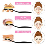 Yoseng Makeup Brush Set of 10Pcs New Fashionable Super Soft Professional Oval Toothbrush Foundation Contour Powder Blush Conceler Eyeliner Blending Brush Cosmetic Brushes Tool Set with Box (Black)