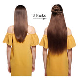 Clip in hair extensions human hair one piece human hair extensions 5 clips 100% Remy Human Hair Straight Medium Brown/Dark Blonde 18"(45cm) - 50g