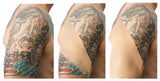 Tatjacket Tattoo Cover Up Liquid Concealer makeup, Dry Setting, Smudge Free, For Tattoos, Scars, Rosacia, Age Spots, Pimples, and All Skin Blemishes DARK TAN