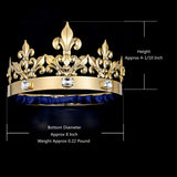 JEHEHUBO Adult Men Birthday King Crowns Gold Crown Costume Cosplay Prom King Crown Pageant Homecoming King Crowns Wedding Bridal Crowns Large Size Gold Metal Tiaras Crowns Birthday Men Crowns