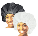Donna Premium Collection Super Jumbo Shower Cap 2 Packs (Black/White)