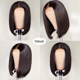 FLYBAO 4x4 Lace Front Wigs Human Hair Bob Wigs Straight Lace Front Human Hair Wigs Pre Plucked 150 Density Short Bob Lace Closure Wig Natural Black