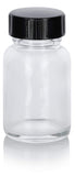 1 oz Clear Glass Wide Mouth Bottle with Phenolic Cap (6 pack) + Funnel
