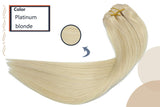 15In Clip in Hair Extensions Natural Human Hair Platinum Blonde Soft Silky Straight Hair Thickened 100% Remy Brazilian 8A Grade Human Hair Extensions 70g7pcs(15In#60)