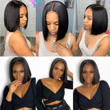 Short Bob Wigs Human Hair Lace Closure Wigs Braizilian Virgin Hair Straight Short Bob Lace Front Wigs Human Hair Pre Plucked with Baby Hair Straight Bob 4x4 Lace Front Wig for Black Women