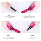 Vrenmol 6pcs Diamond Sequin Gel Nail Polish Sparkling Platinum Glitter 3D Diamond UV LED Nail Lacquer Glitter Nail Art Manicure Kit 8ml